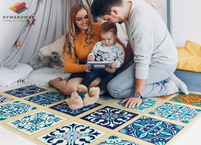 Indoor vinyl PVC carpet Greek tiles